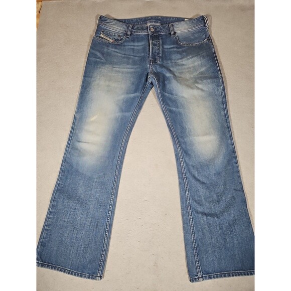 Diesel Industry Mens Zatiny 008AT Bootcut Denim Blue Jean Button Fly 34x30 - Picture 1 of 12